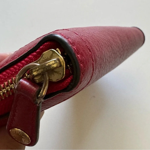 Vera Bradley Red Leather Zip Wallet - Picture 5 of 10